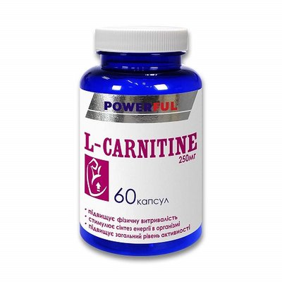L-Карнітін Powerful 250 мг капсули №60 шт 39942 фото