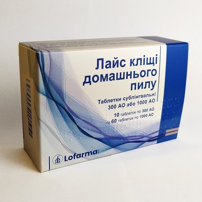 Лайс суміш алергенів Кліщів домашнього пилу, сублінгвальні таблетки №40 шт 40726 фото