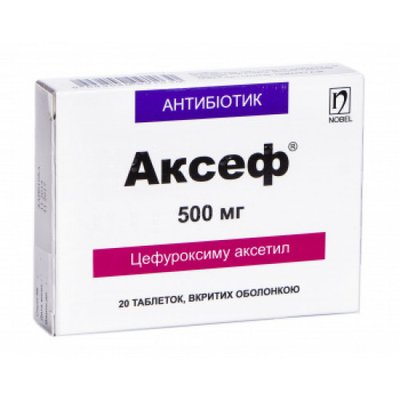 Аксеф 500 мг таблетки №20 шт Цефуроксим 715 фото