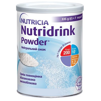 Нутрідрінк Паудер з нейтральним смаком 335 г Nutridrink Powder Neutral flavour Nutricia 39536 фото