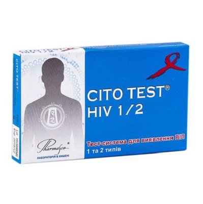 Тест-система визначення ВІЛ 1 і 2 типу HIV 1-2 CITO TEST Фармаско 19569 фото