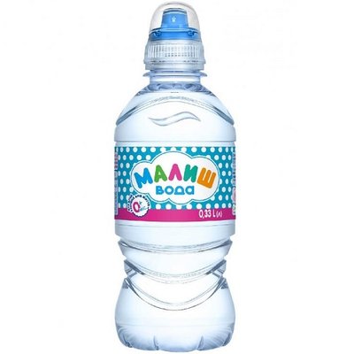 Вода Малюк питна дитяча спорт-лок у пластиковій пляшці з дозатором, 0,33л 26774 фото